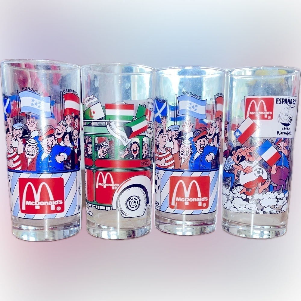 Spain 82 World Cup Coca-cola Mcdonald's Promo Glass | 4 glasses- rare vintage‌‌